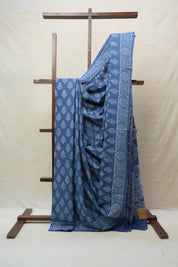 Indigo HBP Cotton Saree - SRICS2671
