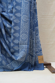 Indigo HBP Cotton Saree - SRICS2671