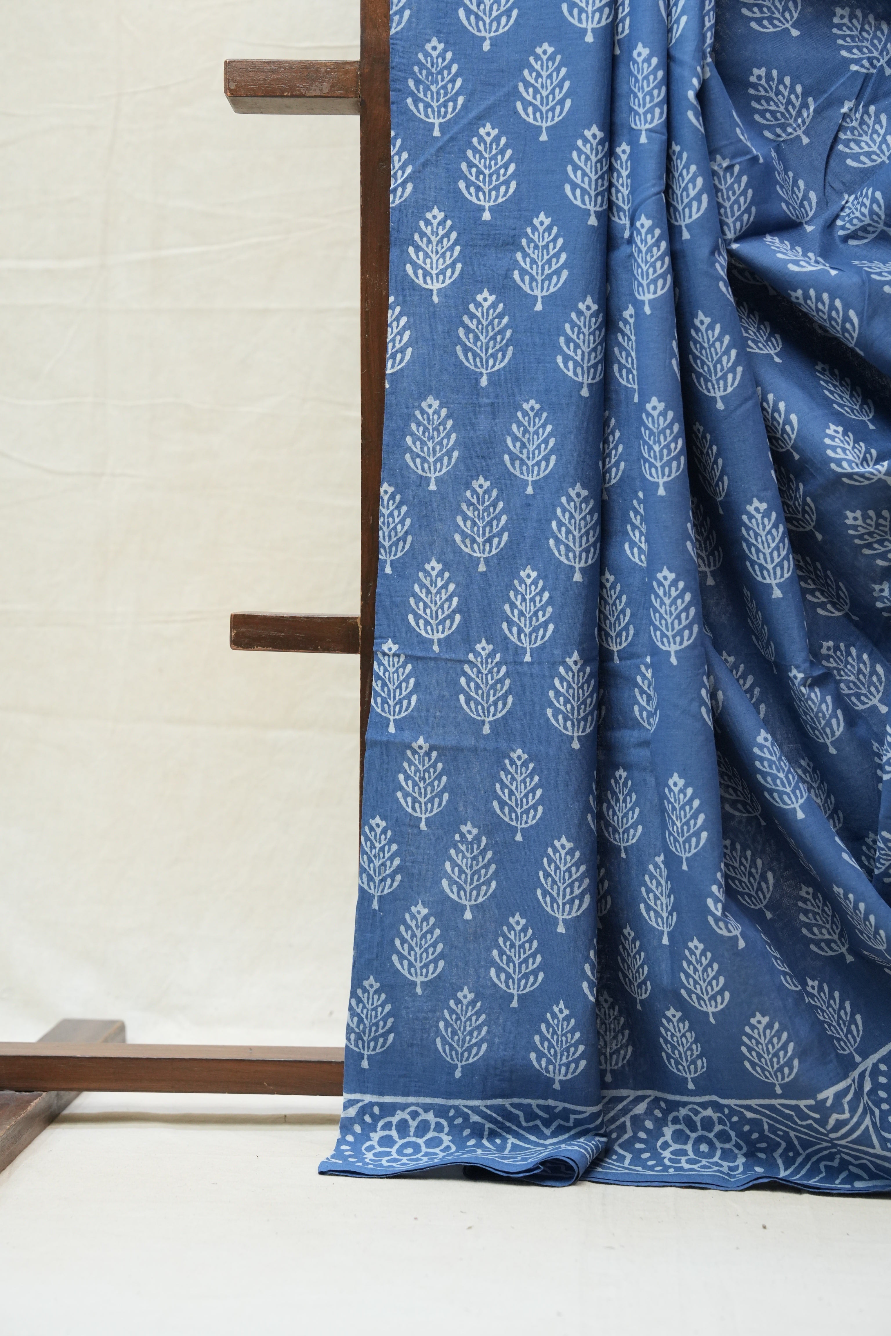 Indigo HBP Cotton Saree - SRICS2671