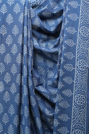Indigo HBP Cotton Saree - SRICS2671