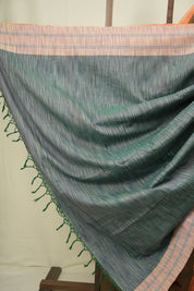 Olive Green Cotton IIkal Saree - SROGCIS1086