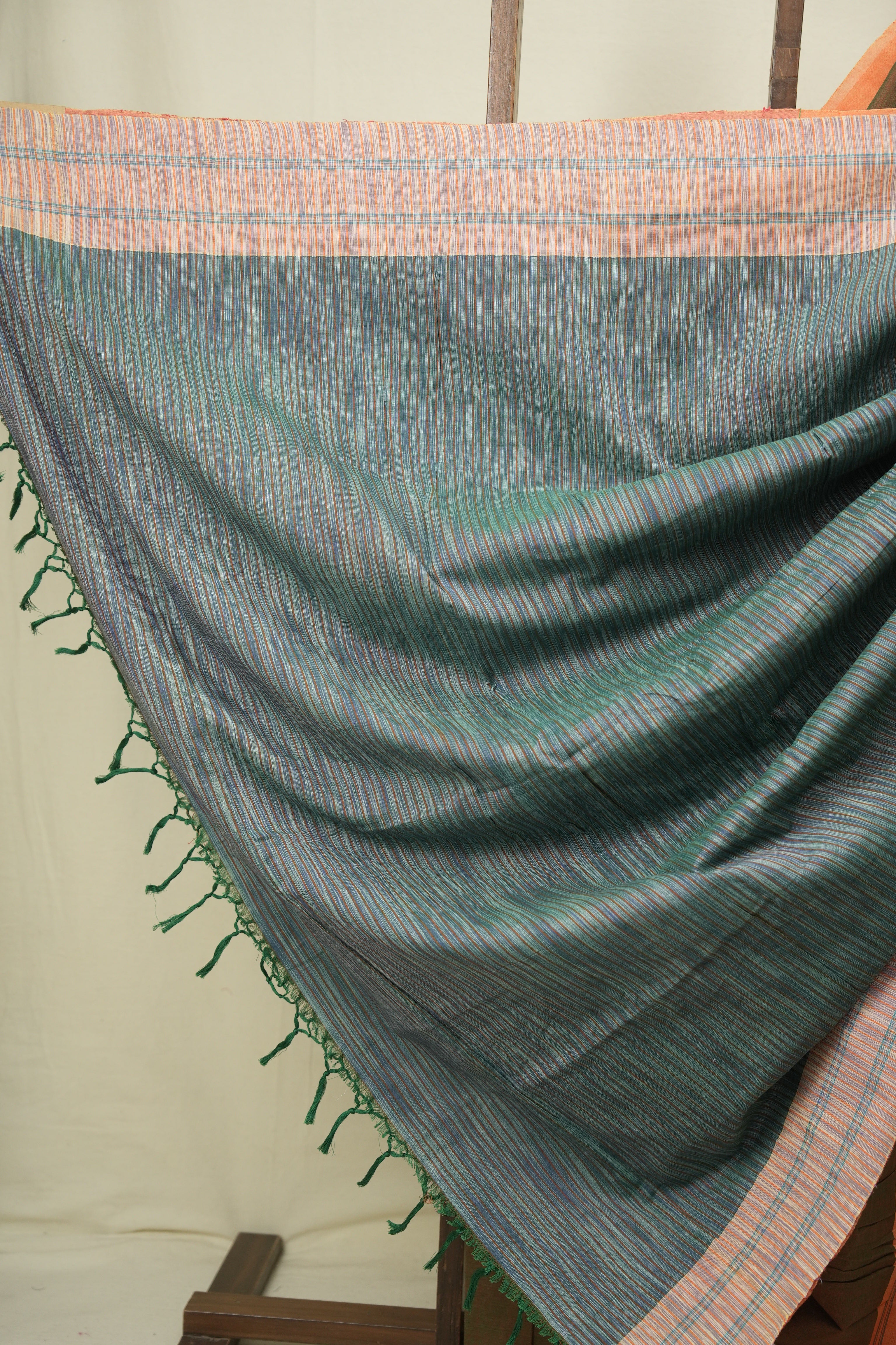 Olive Green Cotton IIkal Saree - SROGCIS1086