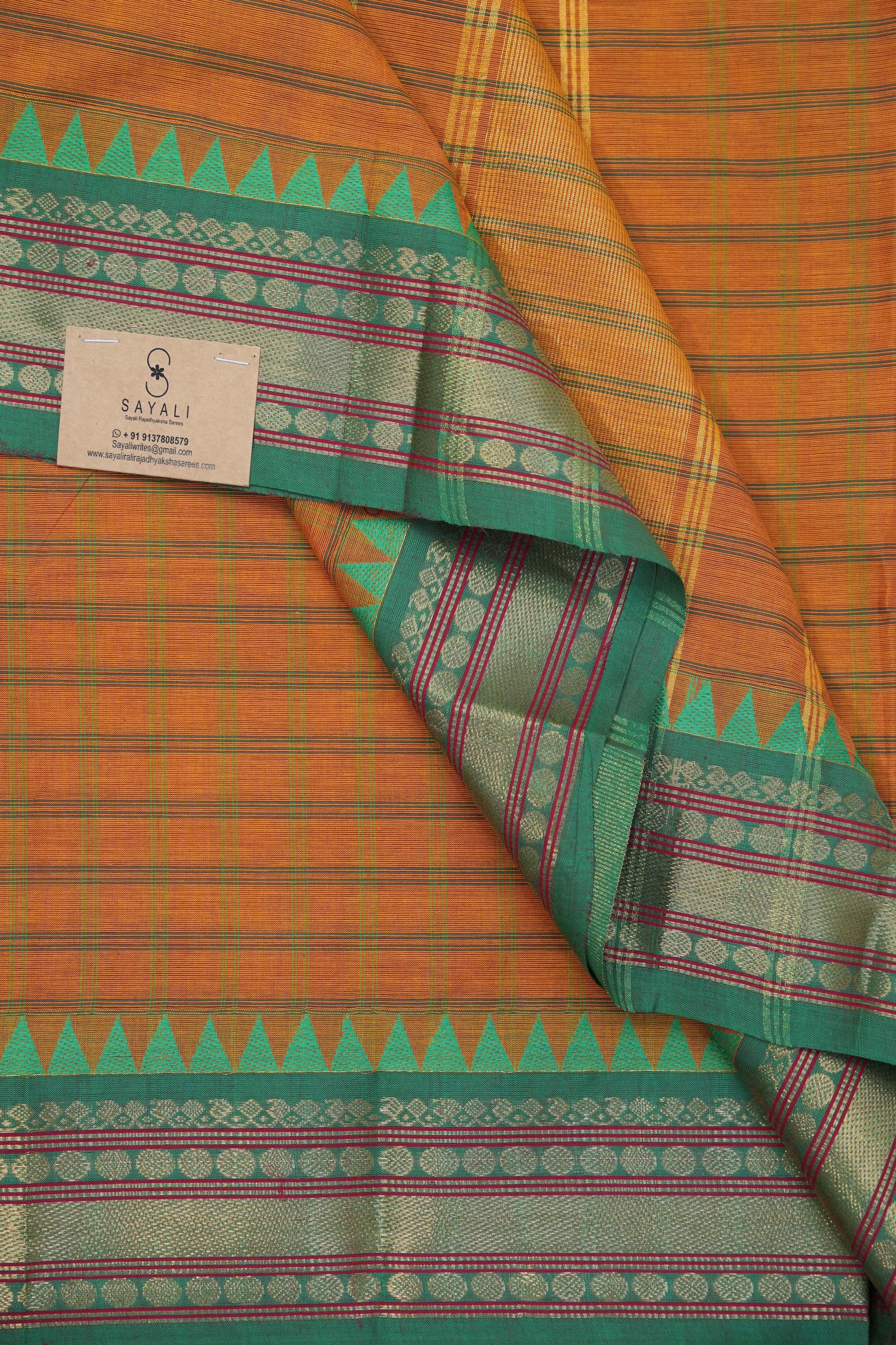 Orange Kanchi Cotton Saree - SROKCS902