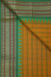Yellow Khaki Kanchi Cotton Saree - SRYKCS915