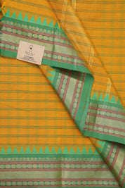 Yellow Khaki Kanchi Cotton Saree - SRYKCS915