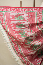 Snow White Jamdani Tussar Silk Saree - SRSWJTSS0026
