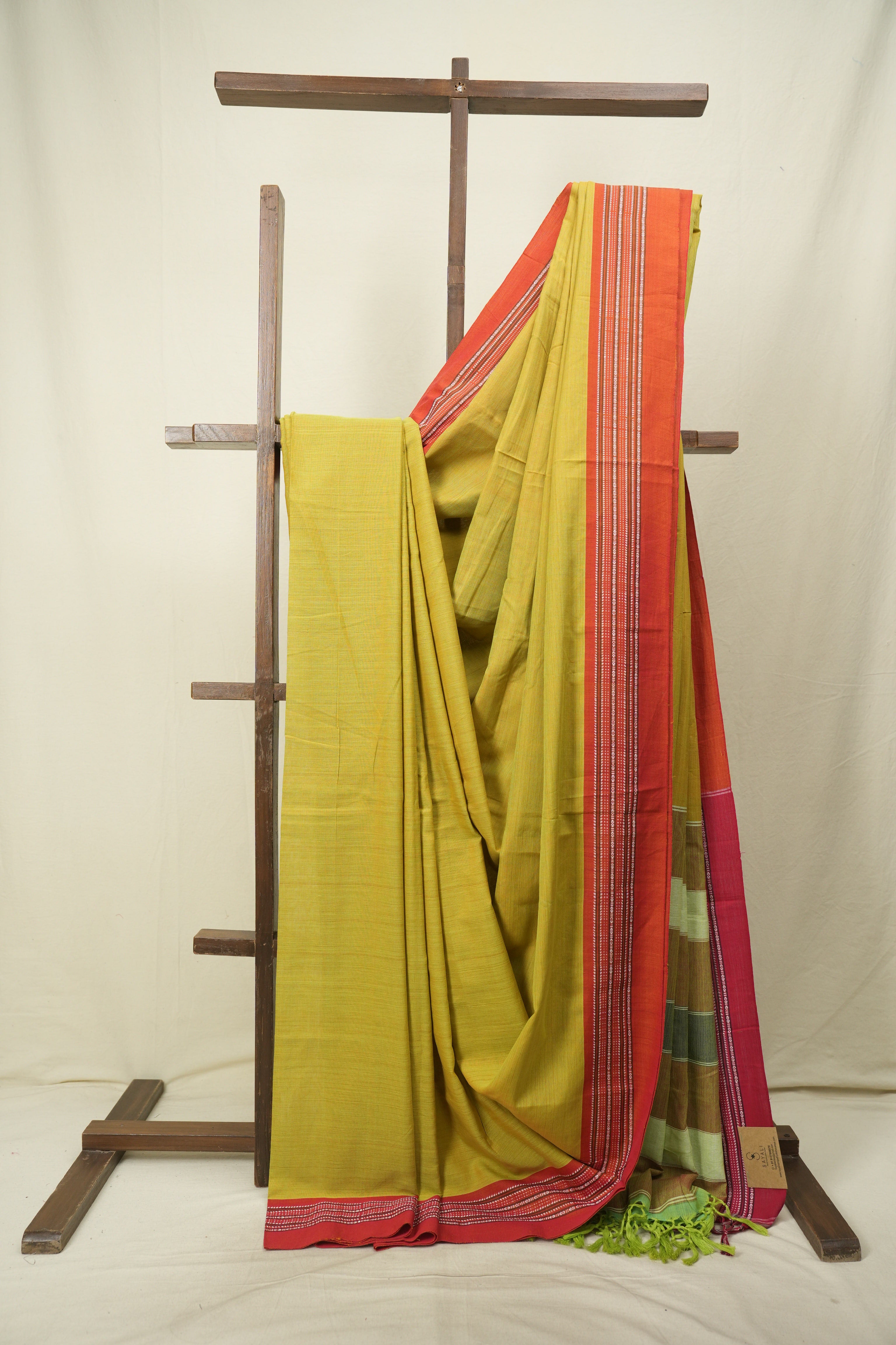 Dual Tone Yellow Cotton IIkal Saree - SRDTYCIS1082