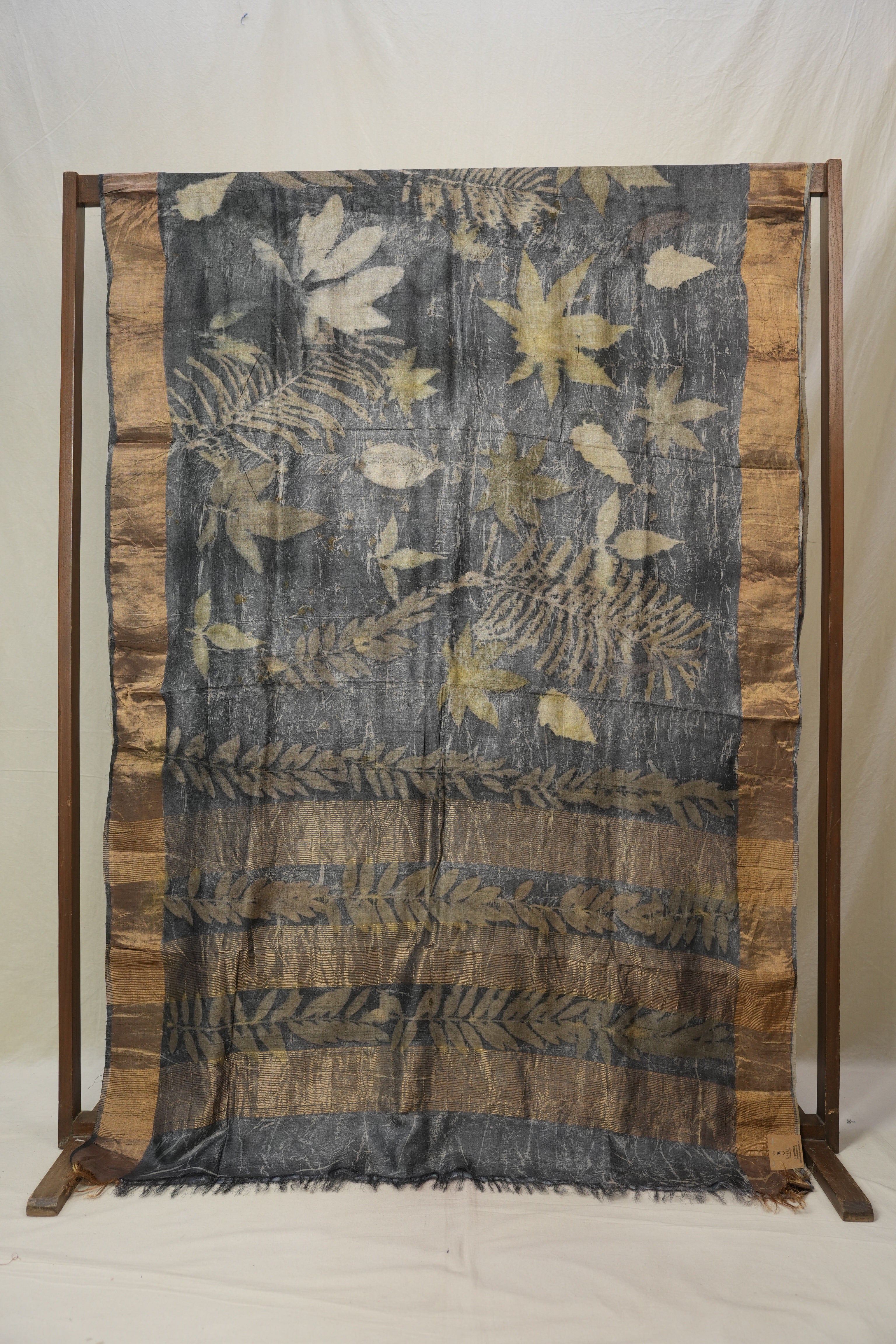 Cobalt Grey Printed Tussar Silk Saree - SRCGPTSS020