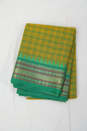 Two Tone Green Kanchi Cotton Saree - SRTTGKCS916