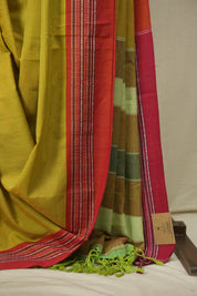 Dual Tone Yellow Cotton IIkal Saree - SRDTYCIS1082