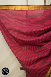 Red Cotton Mangalgiri Saree - SRRCMS41