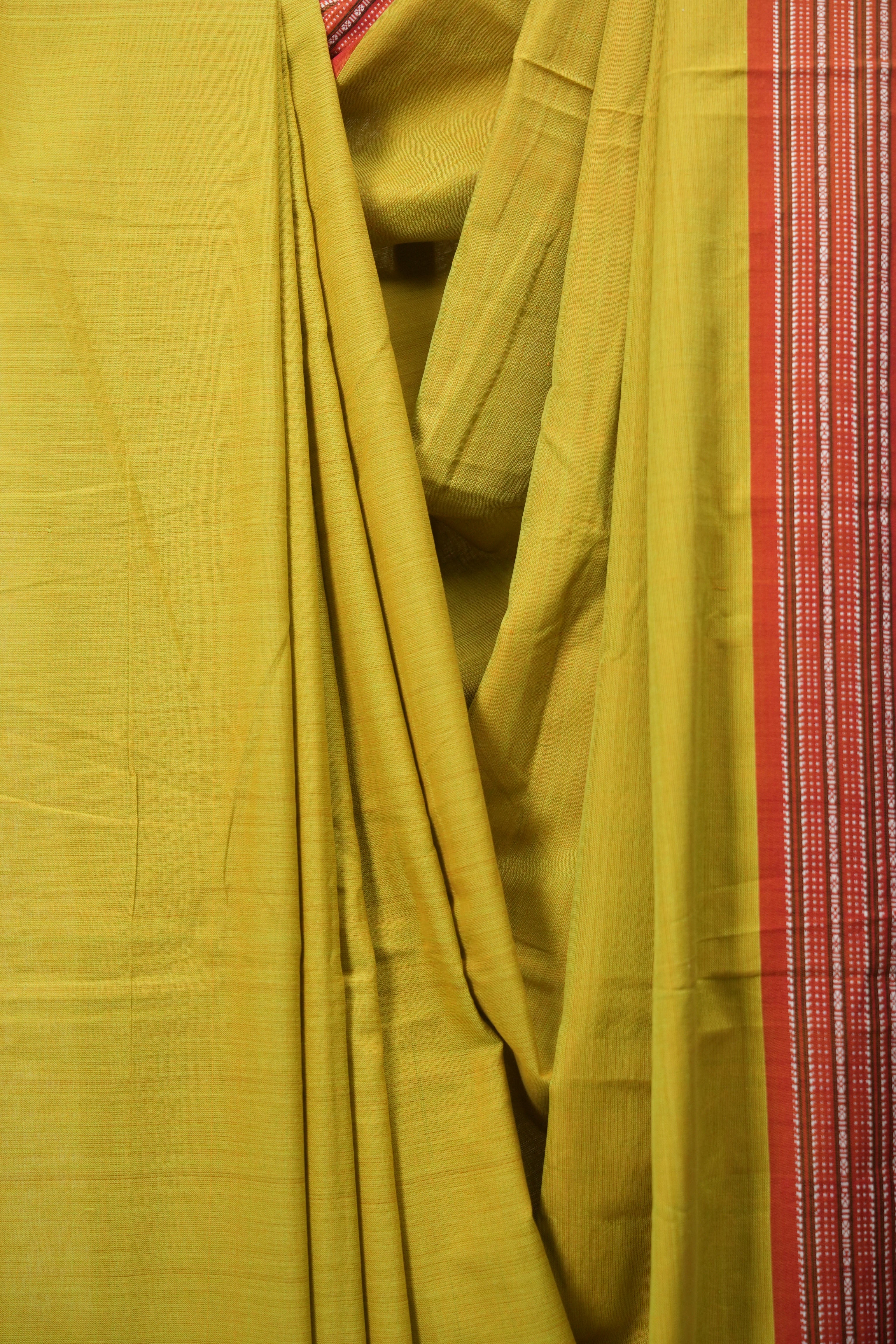 Dual Tone Yellow Cotton IIkal Saree - SRDTYCIS1082