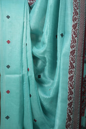 Blue Jamdani Tussar Silk Saree - SRBJTSS0027