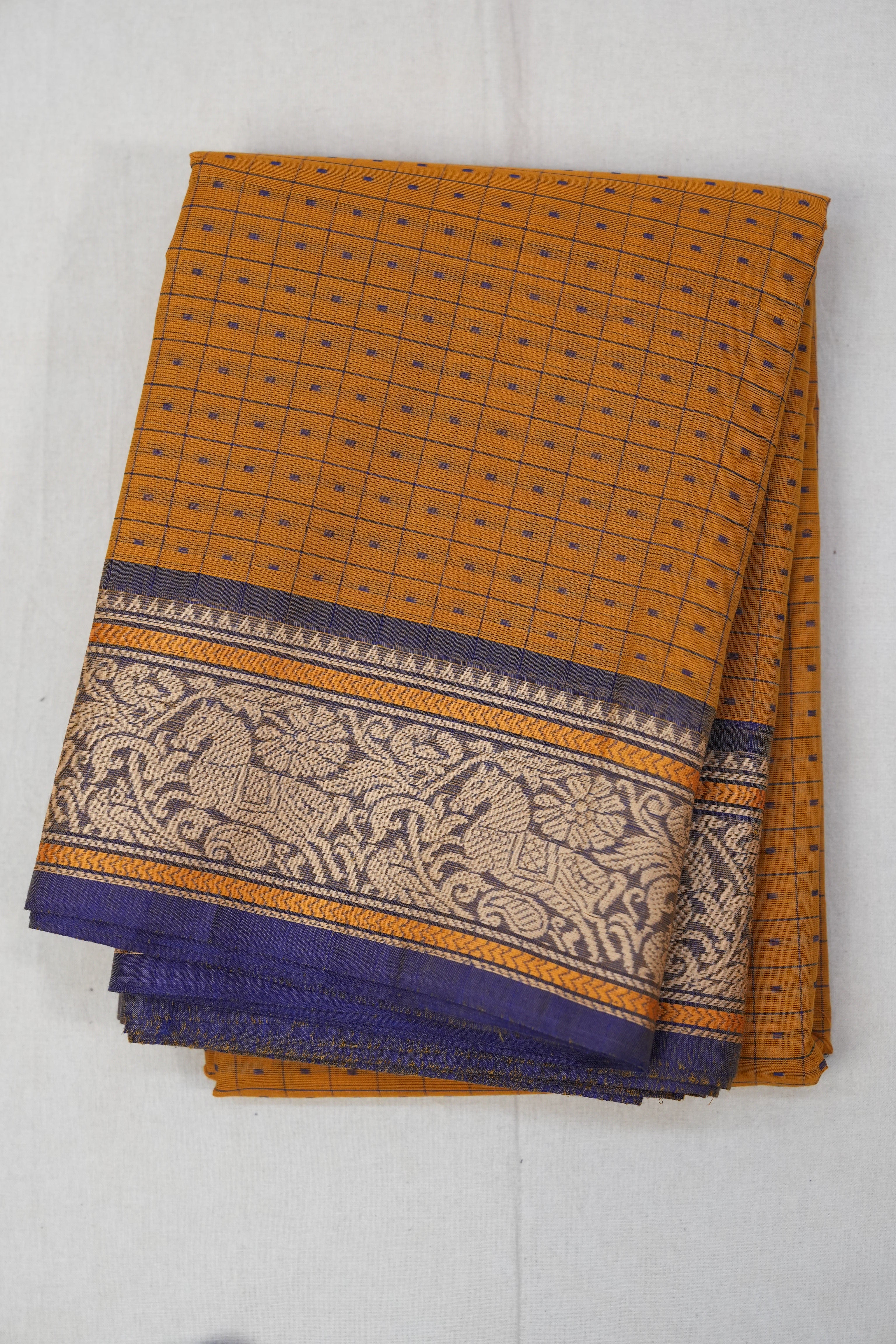 Orange Kanchi Cotton Saree - SROKCS890