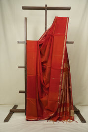 Red -Orange Maheshwari Saree - SRROMS1307