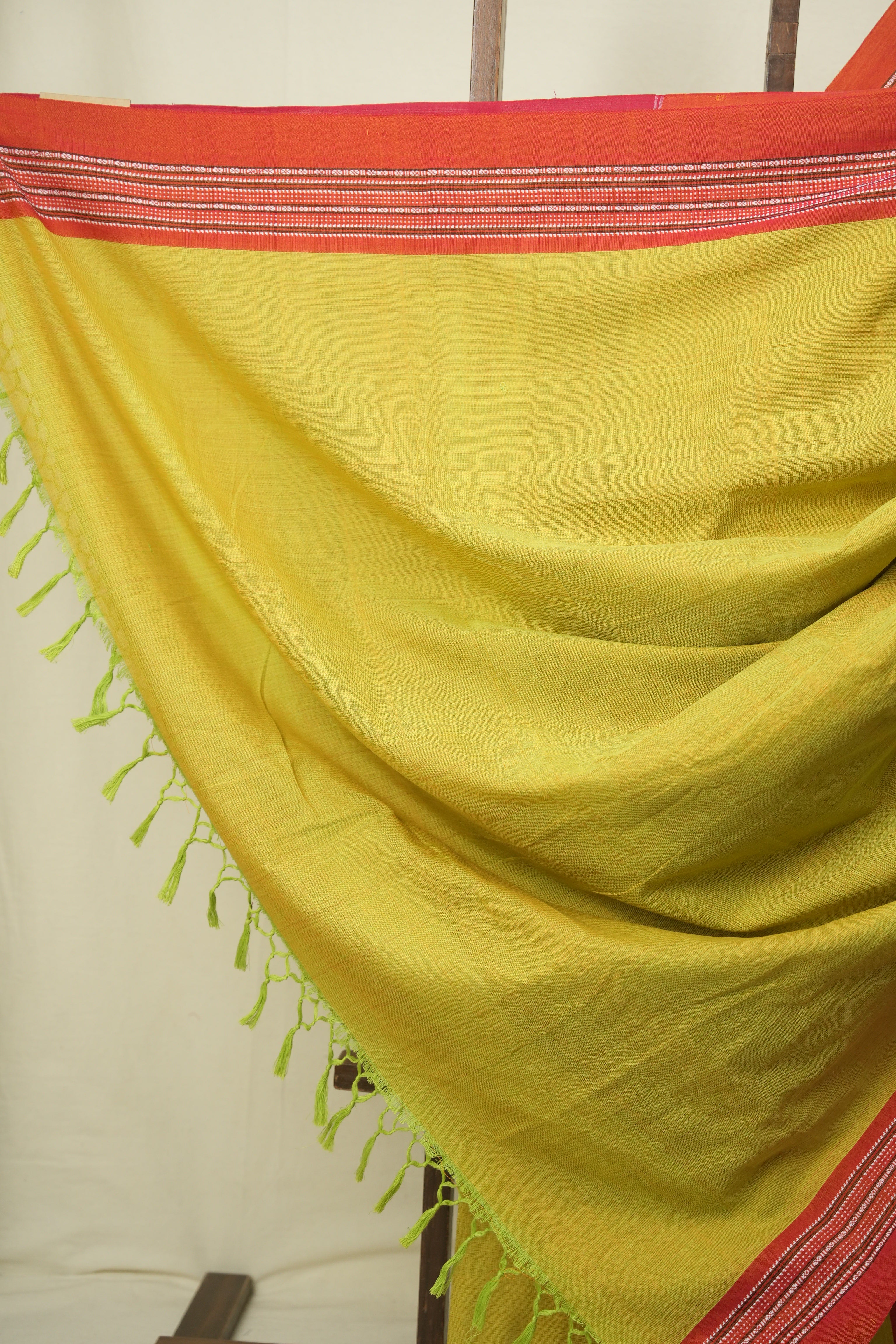 Dual Tone Yellow Cotton IIkal Saree - SRDTYCIS1082