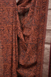 Terracotta Brown Cotton Mangalgiri Saree - SRTBCMS38