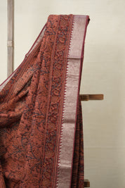Terracotta Brown Cotton Mangalgiri Saree - SRTBCMS38