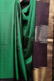 Green Soft Silk Saree - SRGSSS349