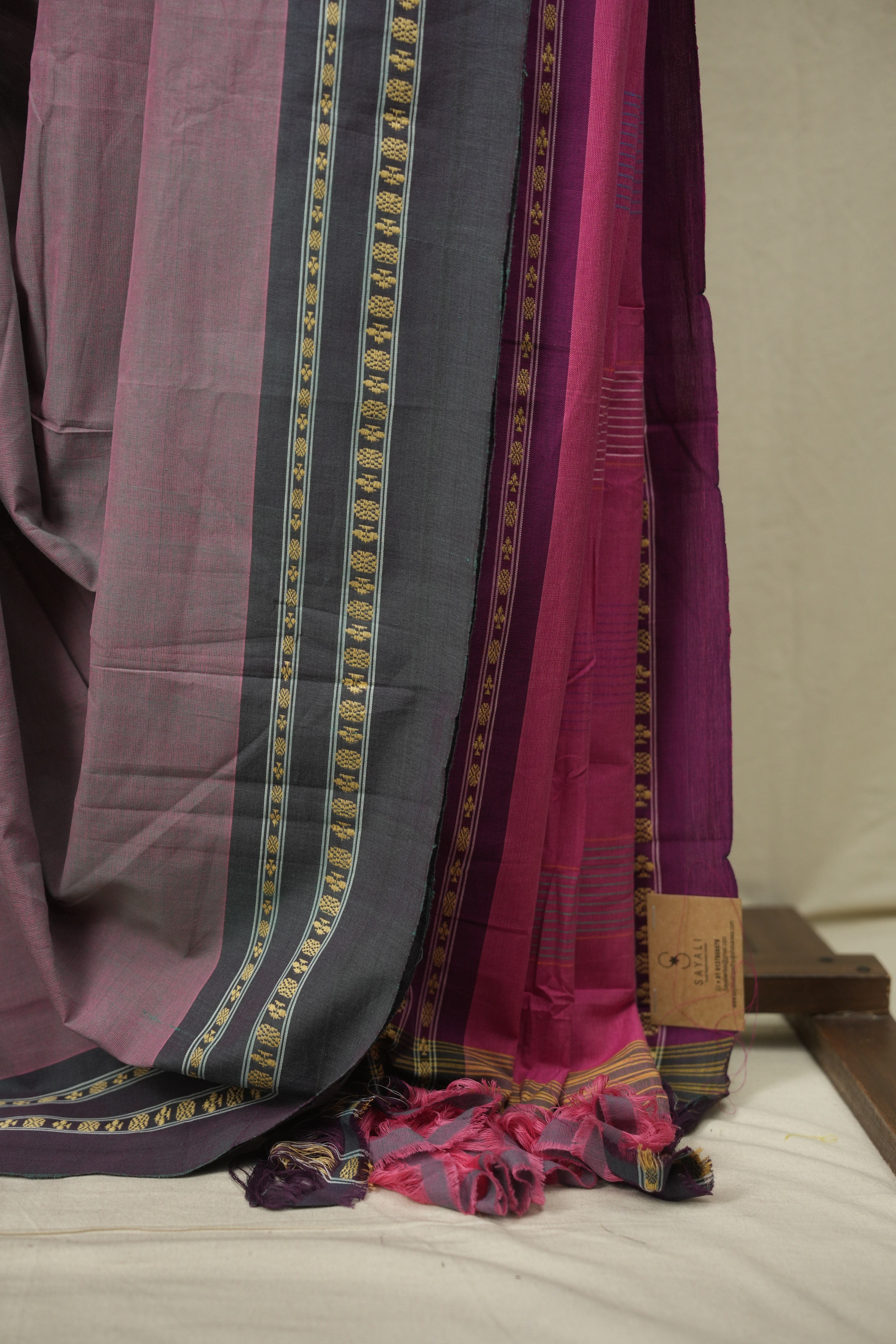 Dual Tone Pink Cotton IIkal Saree - SRDTPCIS1081