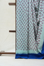 Aqua Green Pochampalli Cotton Ikat Saree - SRAGPCIS457