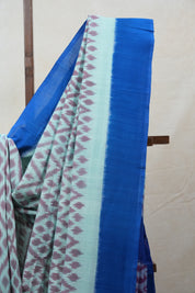 Aqua Green Pochampalli Cotton Ikat Saree - SRAGPCIS457