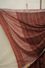 Terracotta Brown Cotton Mangalgiri Saree - SRTBCMS38