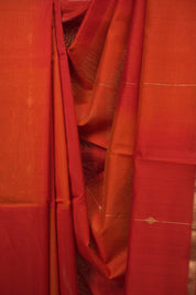 Red -Orange Maheshwari Saree - SRROMS1307