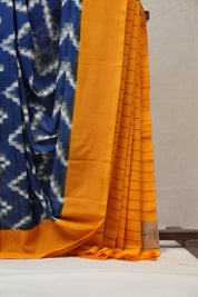 Ink Blue Pochampalli Cotton Ikat Saree - SRIBPCIS462