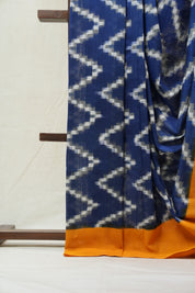 Ink Blue Pochampalli Cotton Ikat Saree - SRIBPCIS462