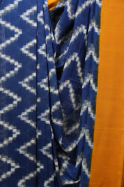 Ink Blue Pochampalli Cotton Ikat Saree - SRIBPCIS462