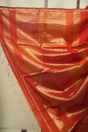 Red -Orange Maheshwari Saree - SRROMS1307