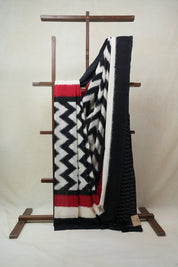 White-Black Pochampalli Cotton Ikat Saree - SRWBPCIS461