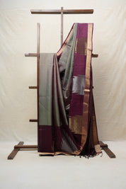 Metallic Grey Soft Silk Saree - SRMGSSS344