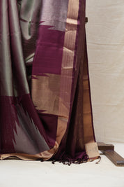 Metallic Grey Soft Silk Saree - SRMGSSS344