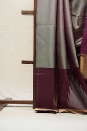 Metallic Grey Soft Silk Saree - SRMGSSS344