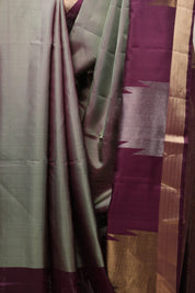 Metallic Grey Soft Silk Saree - SRMGSSS344