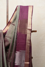 Metallic Grey Soft Silk Saree - SRMGSSS344