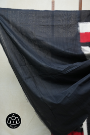 White-Black Pochampalli Cotton Ikat Saree - SRWBPCIS461