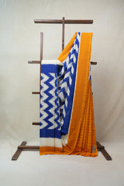 Blue Pochampalli Cotton Ikat Saree - SRBPCIS464