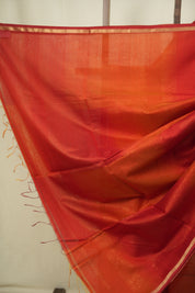 Red -Orange Maheshwari Saree - SRROMS1307