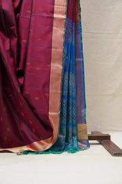 Wine Soft Silk Saree - SRWSSS334