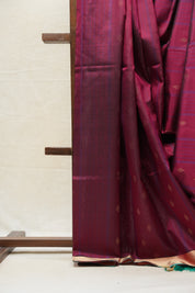 Wine Soft Silk Saree - SRWSSS334