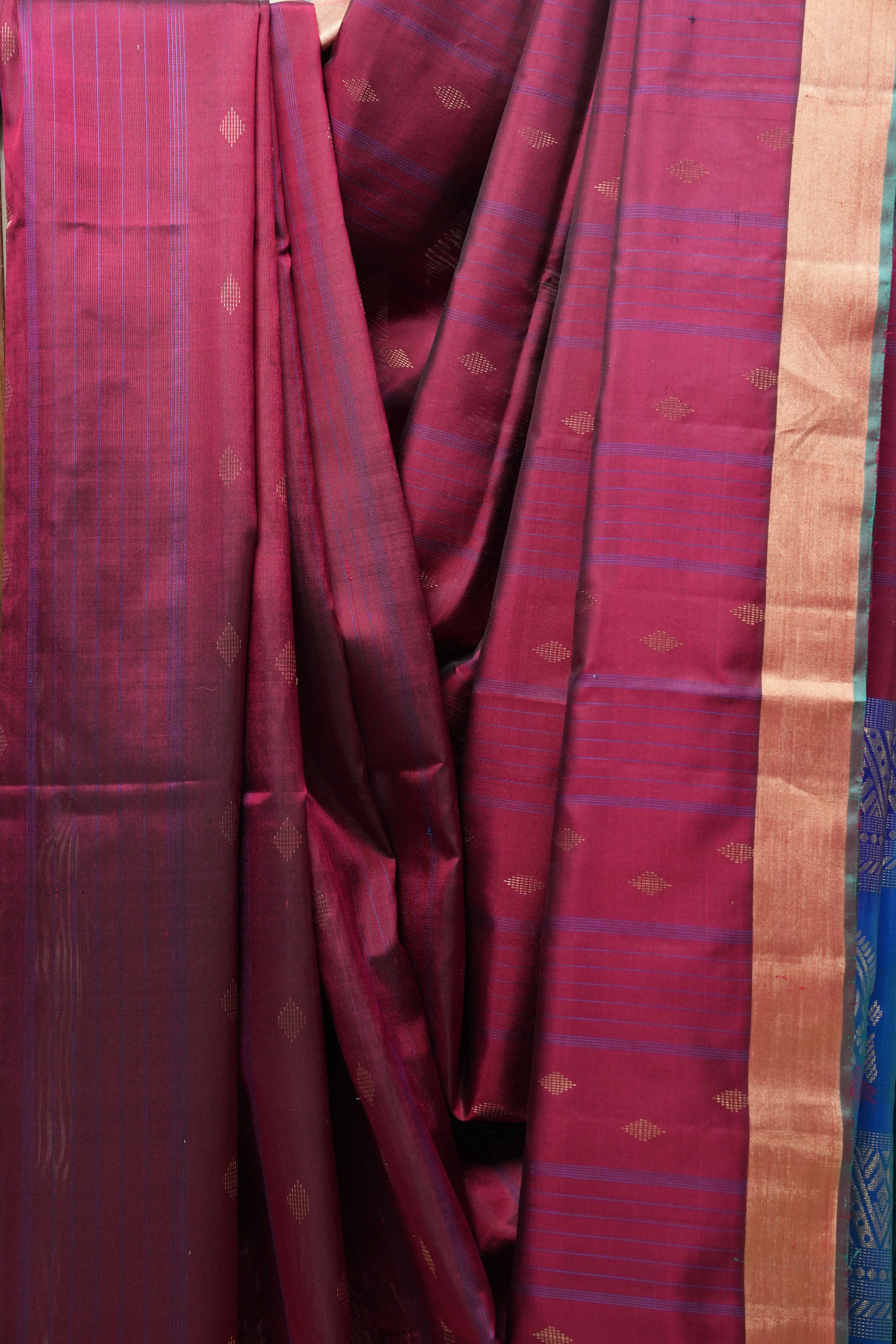 Wine Soft Silk Saree - SRWSSS334