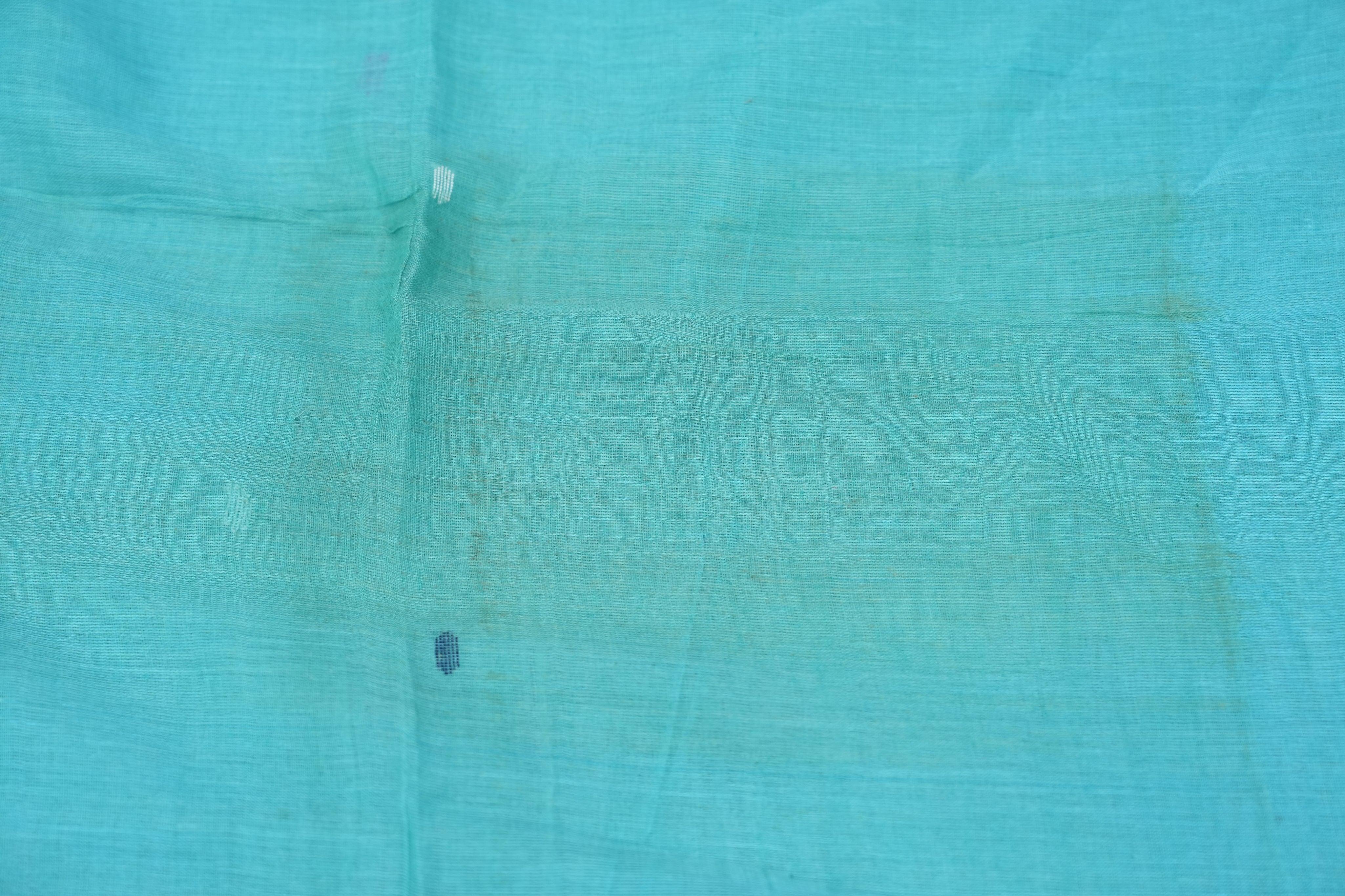 Teal Bengal Cotton Jamdani Saree - SRTBCJS42-PI