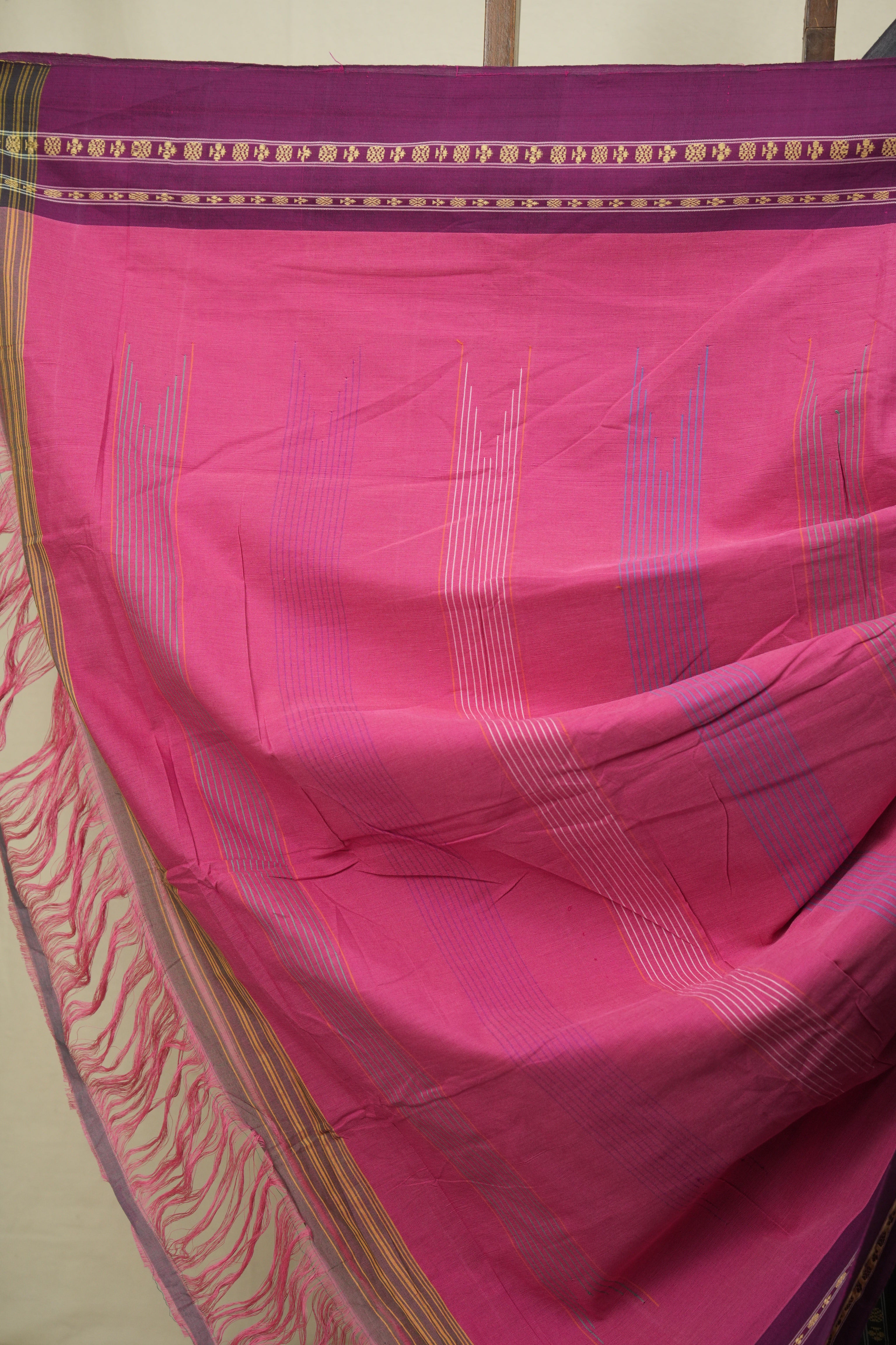 Dual Tone Pink Cotton IIkal Saree - SRDTPCIS1081