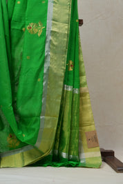 Green Chanderi Cotton Silk Saree - SRGCSS307