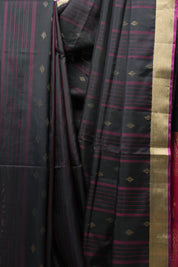 Black Soft Silk Saree - SRBSSS340