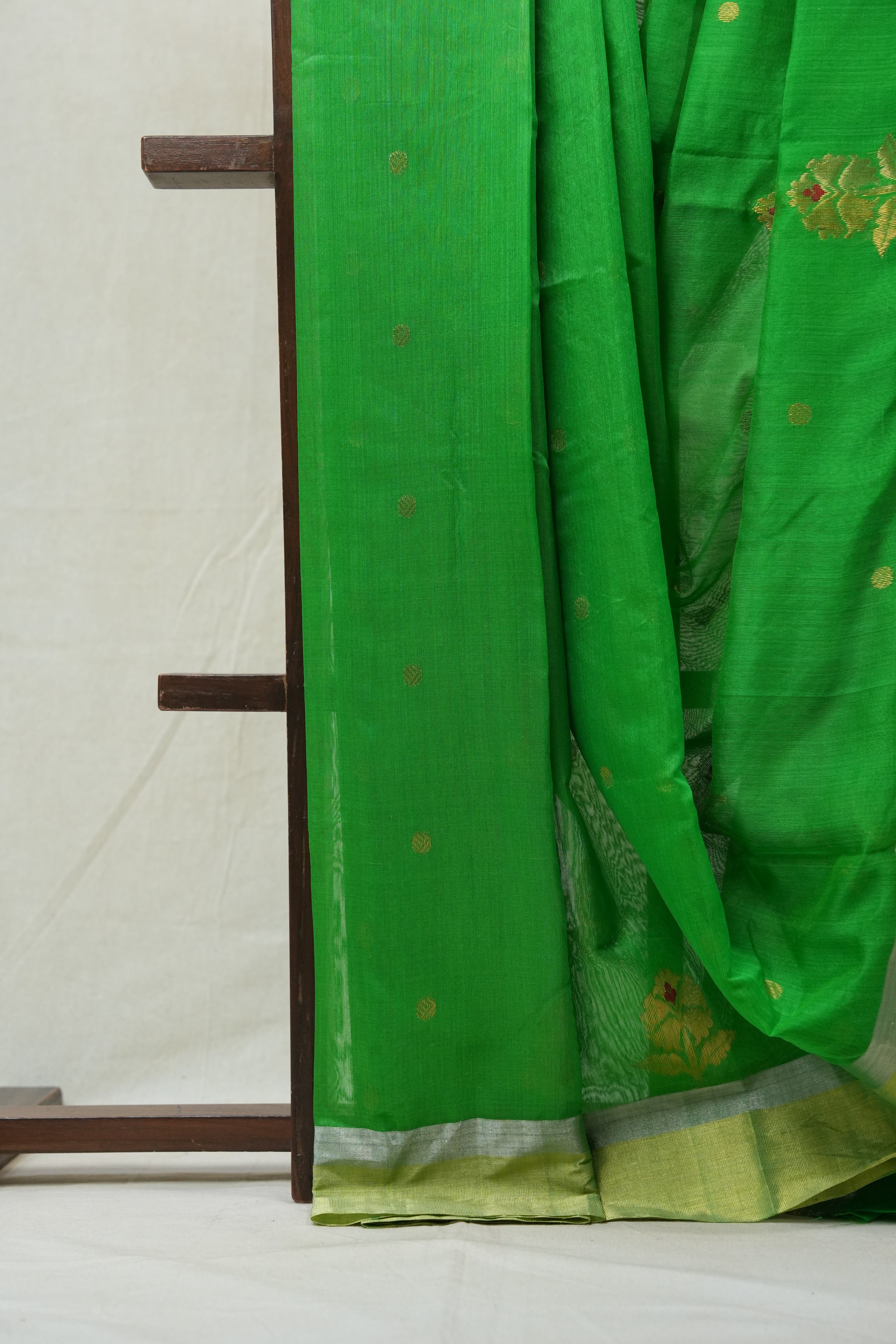 Green Chanderi Cotton Silk Saree - SRGCSS307