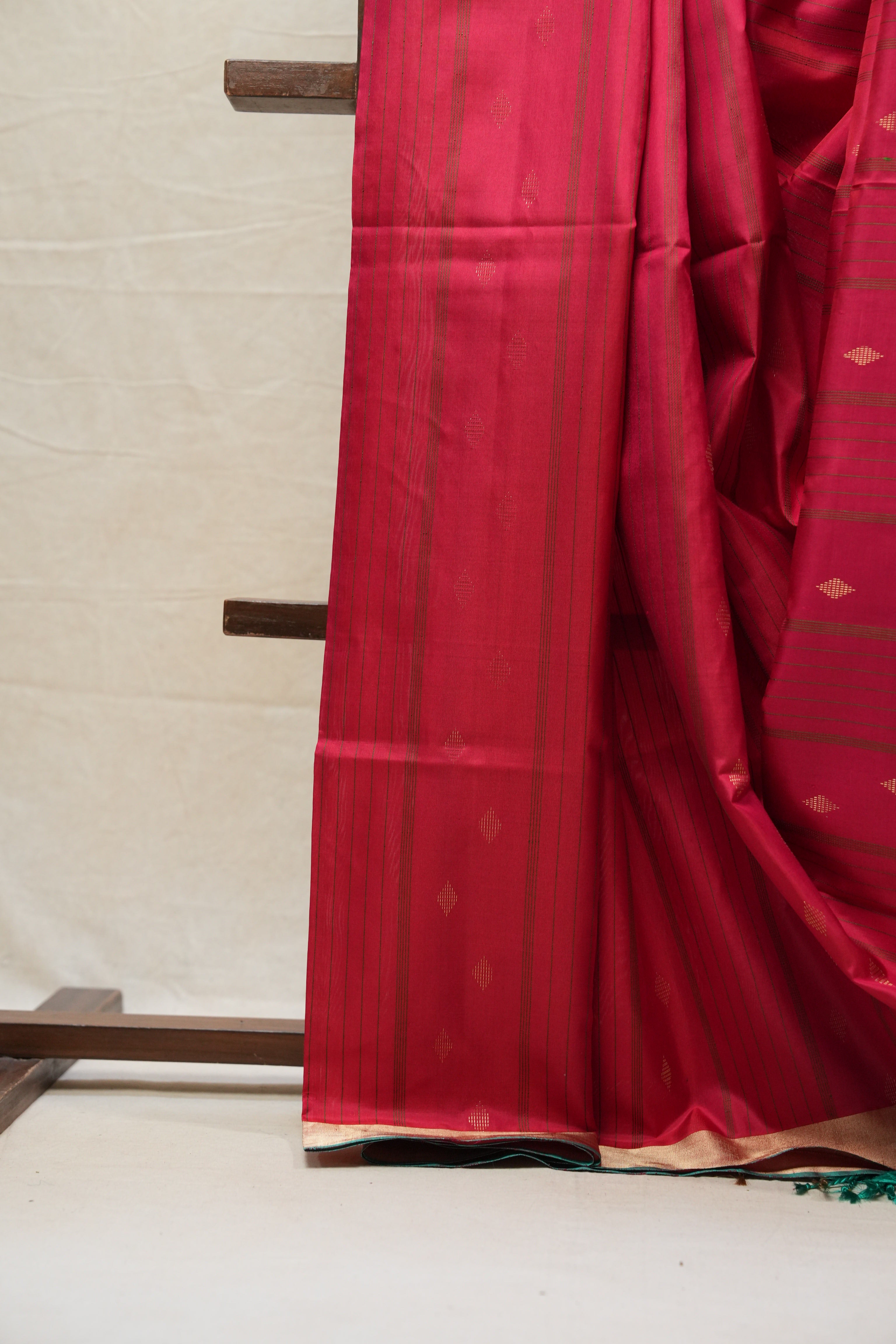 Red Soft Silk Saree - SRRSSS343